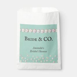 Sacolinha Chá de panela de Pérolas Azul Elegante