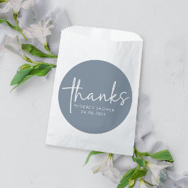 Sacolinha Chá de panela de Script Minimalista Azul Dusty