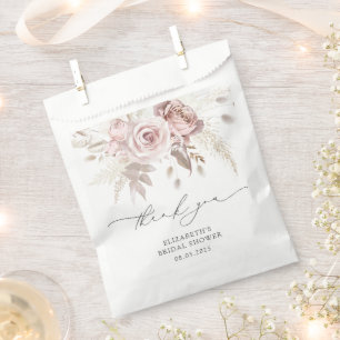 Sacolinha Chá de panela Dusty Rosa Boho Blush Flowers