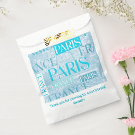 Sacolinha Chá de panela Festa de aniversário azul de Paris