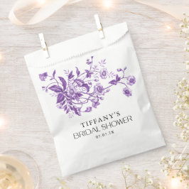 Sacolinha Chá de panela Floral Roxo do Toile Francês Vintage