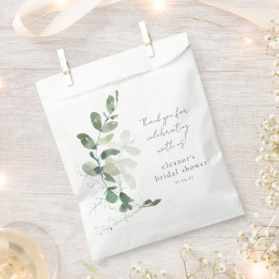 Sacolinha Chá de panela Personalizado Eucalyptus Verde Obrig
