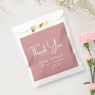 Sacolinha Chá de panela Rosa Puce Obrigado Calliografia