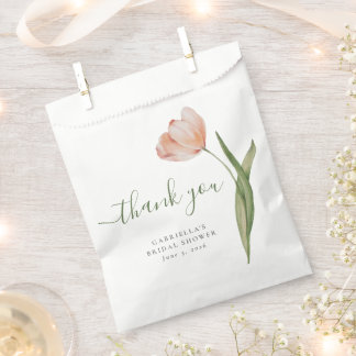 Sacolinha Chá de panela Verde de Tulipa de Aquarela Elegante