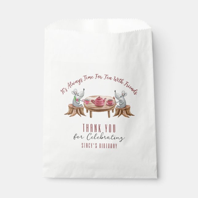Sacolinha Chá Para Dois Saco De Favor Branco Personalizado (Frente)