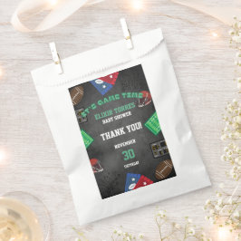 Sacolinha Chalkboard É o Chá de fraldas de futebol do Game T