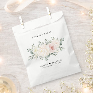 Sacolinha Champanhe Ivory Blush Floral Cor-de-rosa Casamento