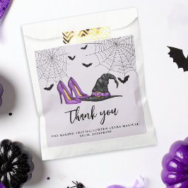 Sacolinha Chapéu De Bruxas E Calçados Roxo Halloween Obrigad