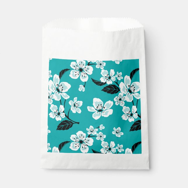 SACOLINHA CHERRY BLOSSOM - SAKURA (TEAL) (Frente)