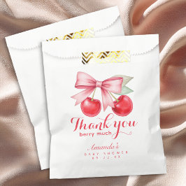 Sacolinha Cherry Chá de fraldas Favor Bag - Obrigado Design