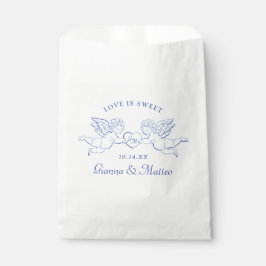 Sacolinha Cherubs Holding Heart Couple Cupids Initials