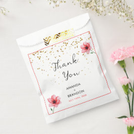 Sacolinha Chic Blush Pink Floral Confetti Frame Wedding