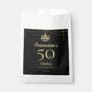 Sacolinha Chic Dourado Chandelier 50 e Fabuloso Aniversário