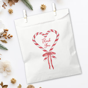 Sacolinha Chic Modern Candy Cane e Arco de Natal Obrigado