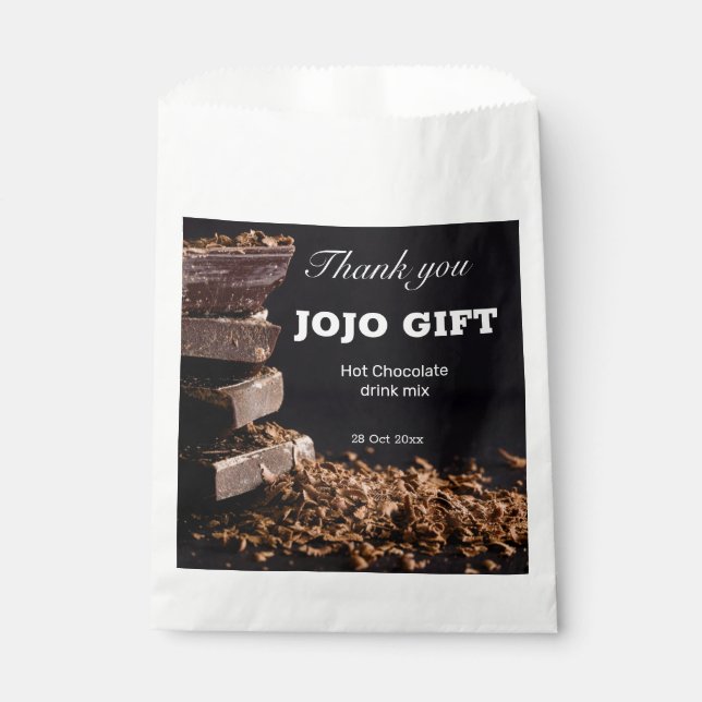 Sacolinha Chocolate Preto customizado design de festa profis (Frente)