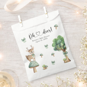 Sacolinha Chuva de Amor com Veado na Floresta em Aquarela