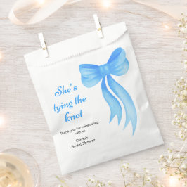 Sacolinha Chuva de Arroz com Laço Azul Ela Está Casando