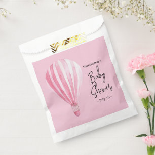 Sacolinha Chuva de balão de ar quente rosa Baby shower