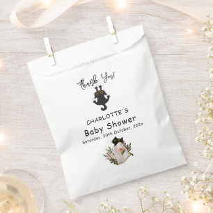 Sacolinha Chuva de Bebê de Gatinho Preto Fofo e Livro