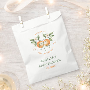 Sacolinha Chuva de Bebê Gêmeos Laranja Citrus Duas Pequenas 