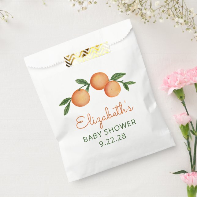 Sacolinha Chuva de Bebê Laranja Pequena Fofoqueira (Selado)
