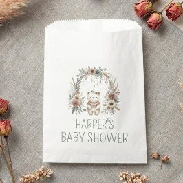 Sacolinha Chuva de Bebê Urso Aquarela Boho