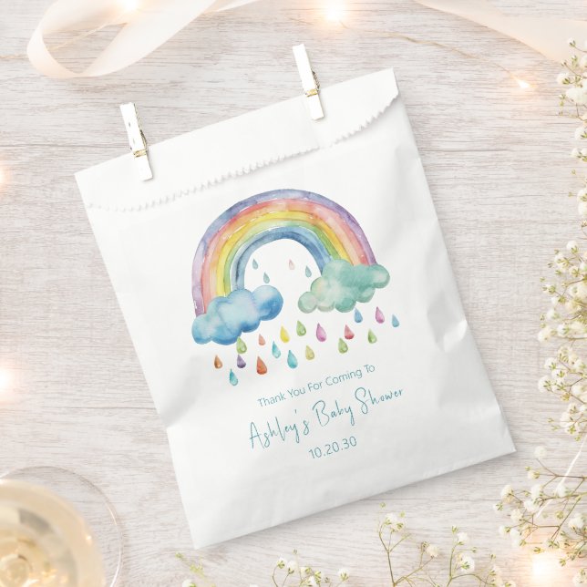 Sacolinha Chuva de Cores Boho Chás de Bebê (Cortado)