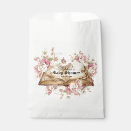 Sacolinha Chuva de Flores Rosa Conto de Fadas Baby Shower