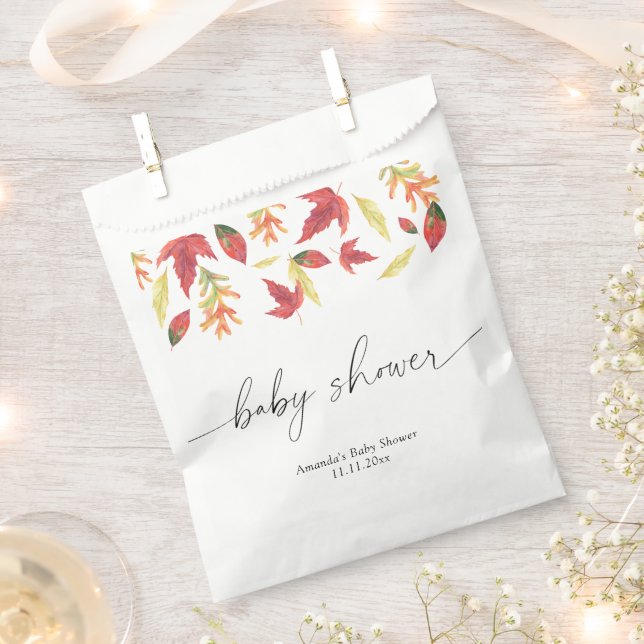 Sacolinha Chuva de folhas Baby Shower (Cortado)