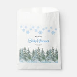 Sacolinha Chuva de Neve Árvores de Pinheiro Banho de Bebê de