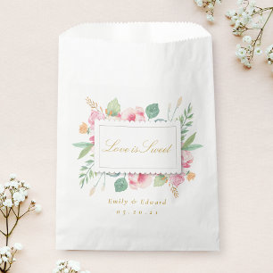 Sacolinha Chuva de Noiva Amor Botânico Rosa é Doce Casamento