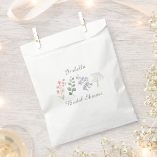 Sacolinha Chuva de Noiva Aquarela de Flor Selvagem Boho