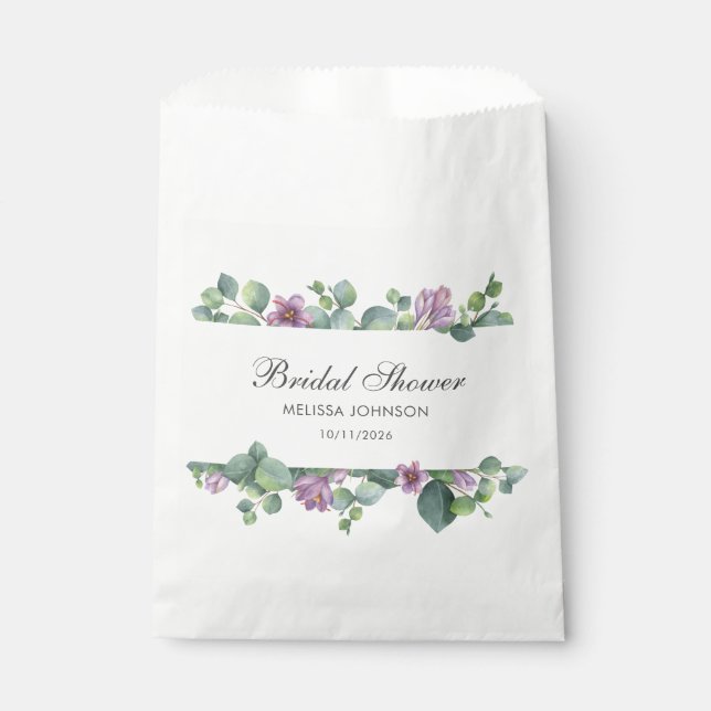 Sacolinha Chuva de Noiva em Verde Eucalipto Roxo (Frente)