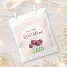 Chuva de Noiva Roxo Rosa Allium Floral Aquarela