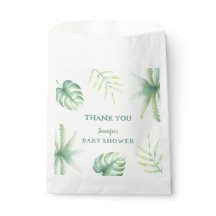 Chuva de Verde Tropical Aquarela Verde Baby Shower