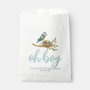 Sacolinha Chuveirinho de Bebê Menino Passarinho Azul Fofo