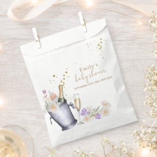 Sacolinha Chuveiro de Bebê Garrafa de Champanhe Elegante Sip