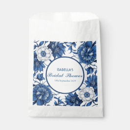 Sacolinha Chuveiro de noiva floral chinês azul elegante