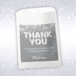 Sacolinha Cinzas e Favoritos para festas prateados