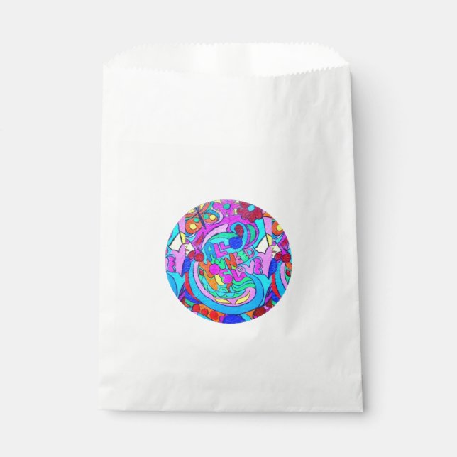 Sacolinha círculo de amor hippie groovy (Frente)