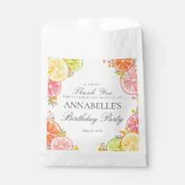Sacolinha Citrus Floral Little Cutie Festa de aniversário