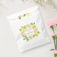 Citrus Lemon Garden Floral Weding Favor Bag