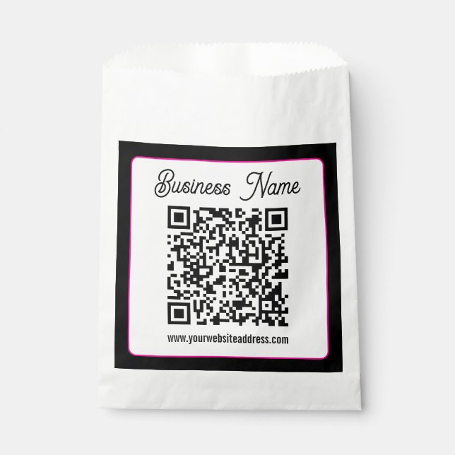 Sacolinha Código QR com letra cursiva de script (Frente)