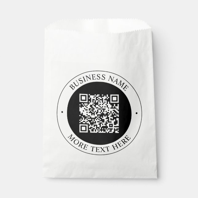 Sacolinha Código QR com Nome da Empresa Texto Circular Editá (Frente)