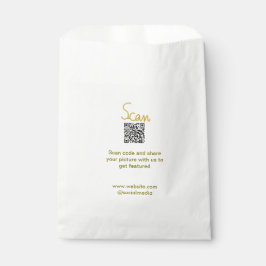 Sacolinha Código QR de digitalização dourado glitter simples