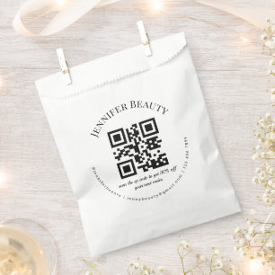 Sacolinha código qr minimalista moderno para pequenas empres