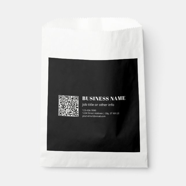 Sacolinha Código QR personalizado e texto retrô-moderno edit (Frente)