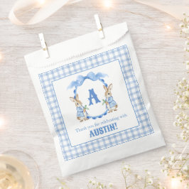 Sacolinha Coelho Azul Gingham Monograma Crest