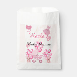 Sacolinha Coelho de Ballons Rosa É um Chá de fraldas de Garo