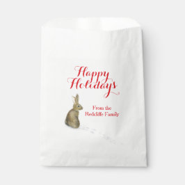 Sacolinha Coelho de Natal personalizado nos sacos de present